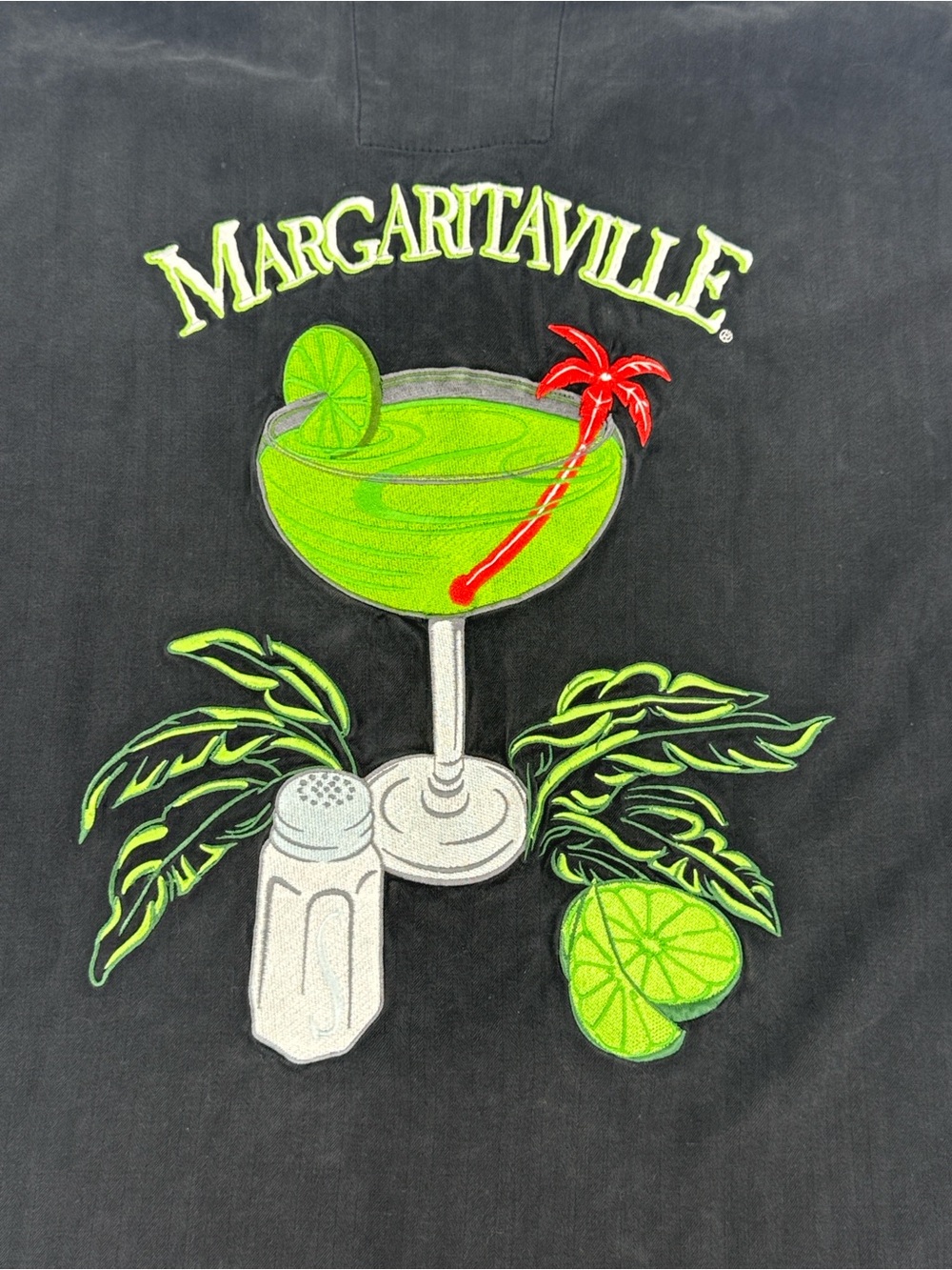 Margaritaville cocktail graphic Shirt Size XL 100% Silk